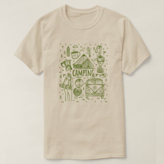 Illustration av camping utomhus t shirt