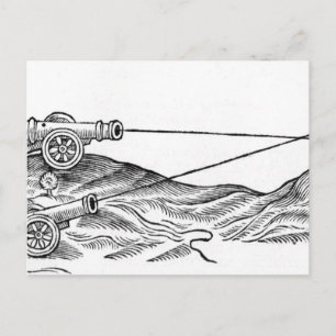 Illustration av Cannon Fire Vykort