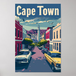 Illustration av Cape Town South Afrika Vintage res Poster