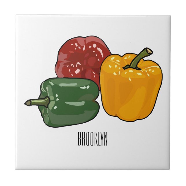 illustration av Capsicum-tecknaden Kakelplatta (Framsidan)