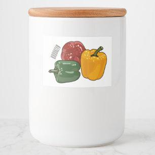 illustration av Capsicum-tecknaden Mat Etiketter