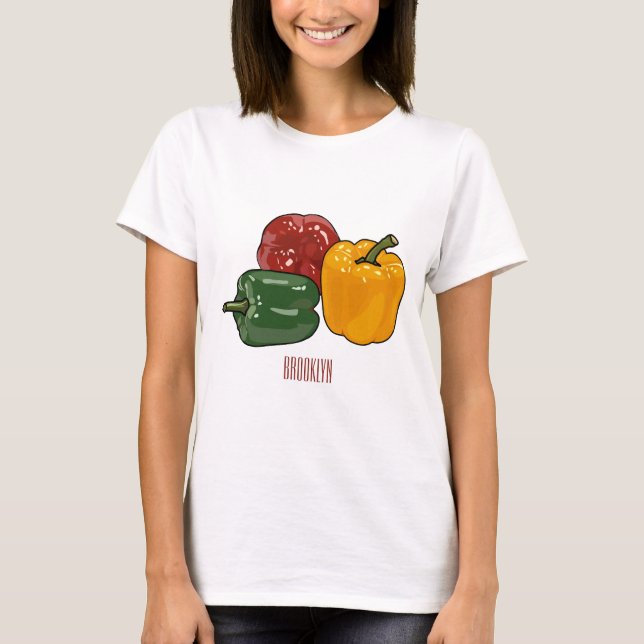 illustration av Capsicum-tecknaden T Shirt (Framsida)