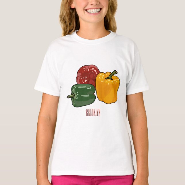 illustration av Capsicum-tecknaden T Shirt (Framsida)