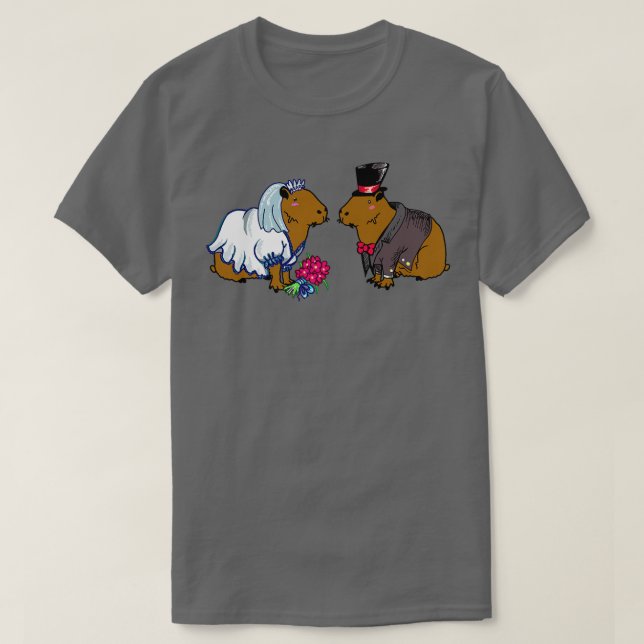 Illustration av Capybara Bride & Groom Bröllop T Shirt (Design framsida)