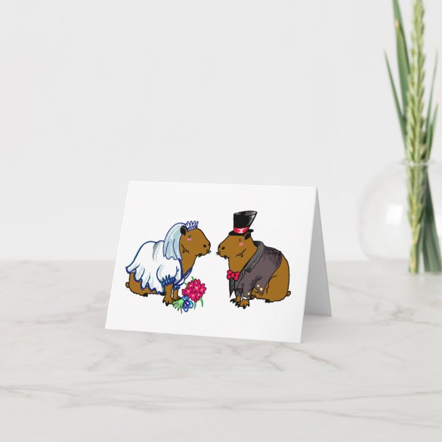 illustration av Capybara Bride & Groom Cute Bröllo Kort (Framsida)