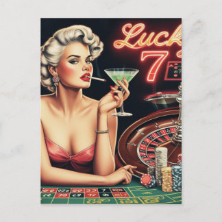 Illustration av Casino Pin Up Vykort