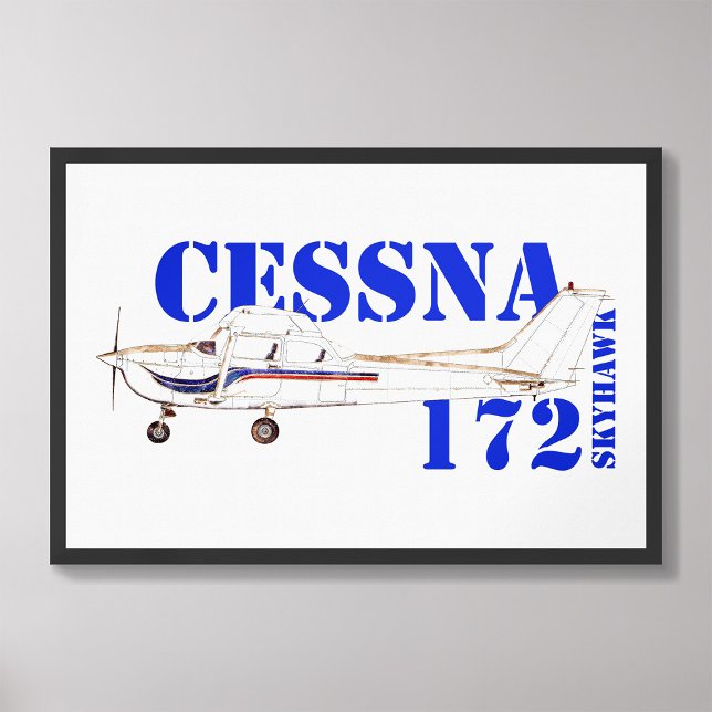Illustration av Cessna 172 Skyhawk-flygplanets des Fototryck (Skapare uppladdad)