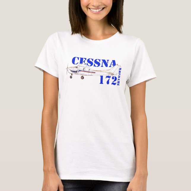 Illustration av Cessna 172 Skyhawk flygplansdesign T Shirt (Framsida)