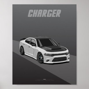 Illustration av Charger Widebody Muscle Sedan Poster