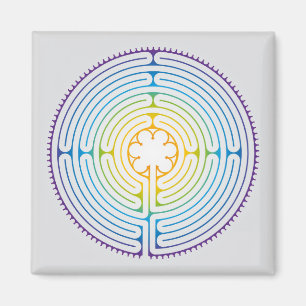 Illustration av Chartres labyrint - Rainbow Färg Magnet