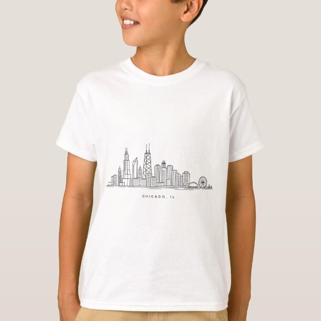 Illustration av Chicago IL stadsbild T Shirt (Framsida)