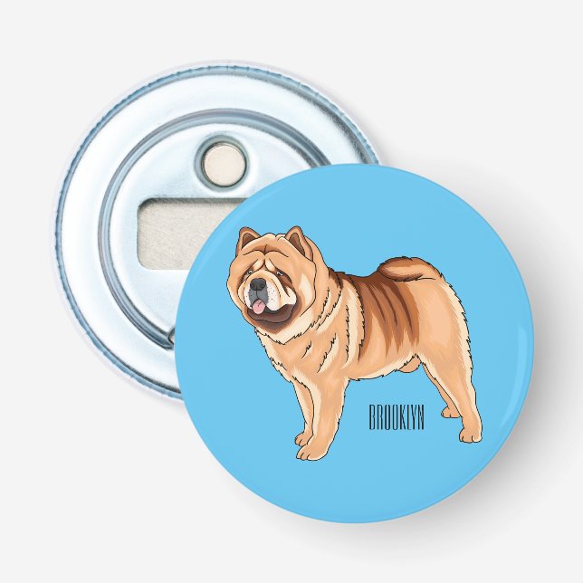 illustration av Chow Chow-tecknaden för hund Flasköppnare (Framsidan)