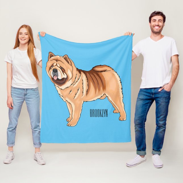 illustration av Chow Chow-tecknaden för hund Fleecefilt (På plats)