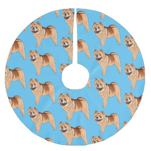 illustration av Chow Chow-tecknaden för hund Julgransmatta Borstad Polyester