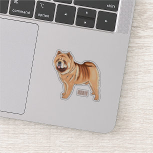 illustration av Chow Chow-tecknaden för hund Klistermärken
