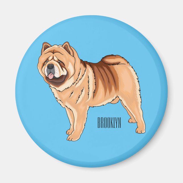 illustration av Chow Chow-tecknaden för hund Magnet (Framsidan)