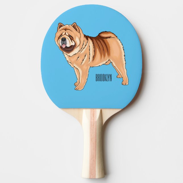 illustration av Chow Chow-tecknaden för hund Pingisracket (Framsidan)