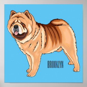 illustration av Chow Chow-tecknaden för hund Poster