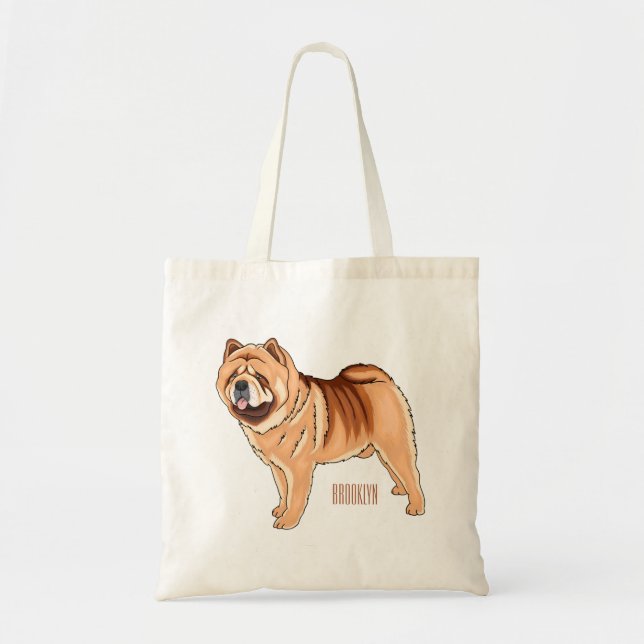 illustration av Chow Chow-tecknaden för hund Tygkasse (Framsidan)