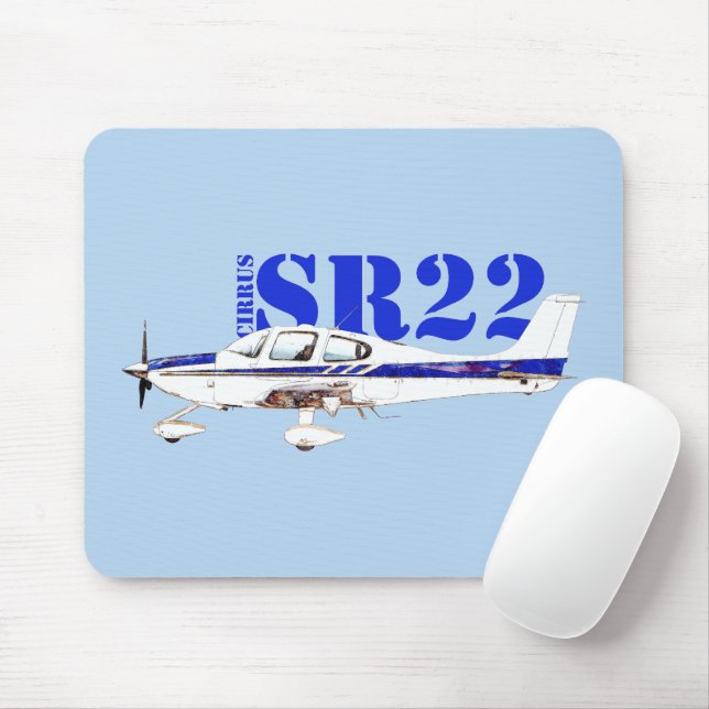 Illustration av Cirrus SR22 lätta flygplansdesign Musmatta (Med mus)