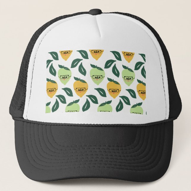 Illustration av Citrus-Tecknaden Lemon och Lime Keps (Framsida)
