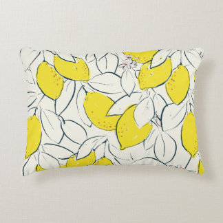 illustration av citrusfrukter av gult hand plockad prydnadskudde