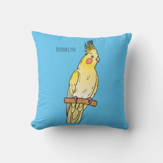 illustration av Cockatiel-fågelns tecknad Kudde (Framsida)