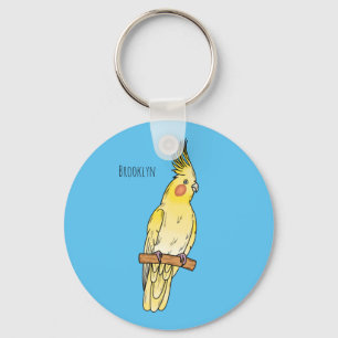 illustration av Cockatiel-fågelns tecknad Nyckelring