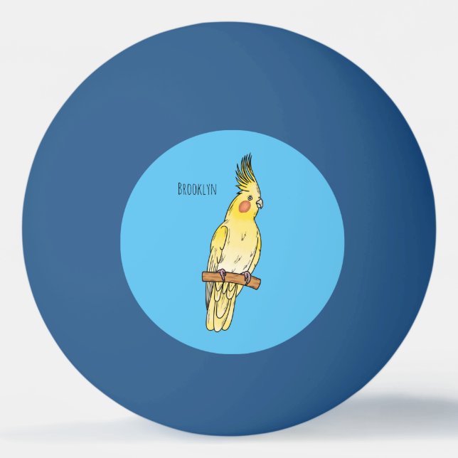 illustration av Cockatiel-fågelns tecknad Pingisboll (Framsidan)