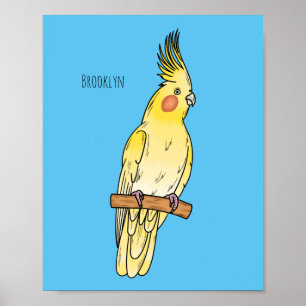 illustration av Cockatiel-fågelns tecknad Poster