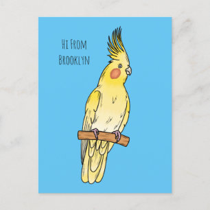 illustration av Cockatiel-fågelns tecknad Vykort