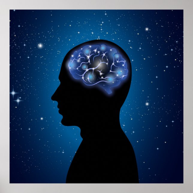 Illustration av Coola av humant hjärnmaterial Poster (Framsidan)