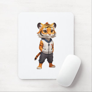 Illustration av coola och felaktig tigerteknik musmatta