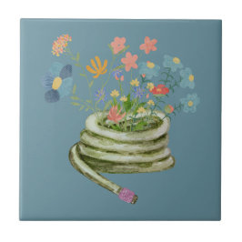 illustration av coola Unik blommigt blå Kakelplatta