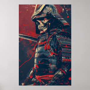 Illustration av Coolan Samurai Warrior Skull Poste Poster