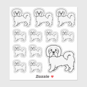 Illustration av Coton de Tulear Cute Tecknad hund Klistermärken