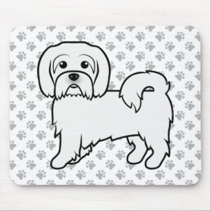 Illustration av Coton de Tulear Cute Tecknad hund Musmatta
