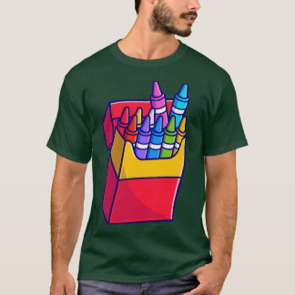 Illustration av Crayon Tecknad T Shirt