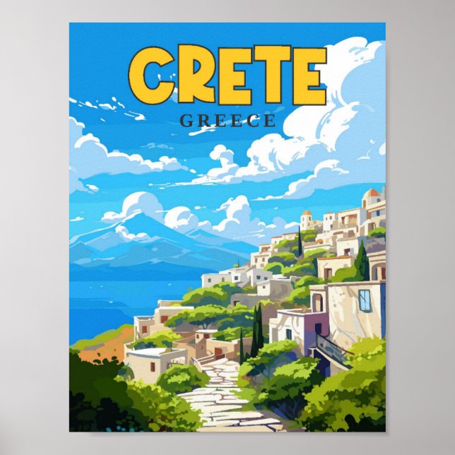 illustration av Crete Greece vintage resor Poster (Framsidan)