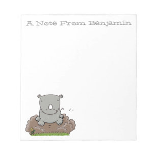illustration av Cute baby rhino-gröntens tecknad Anteckningsblock