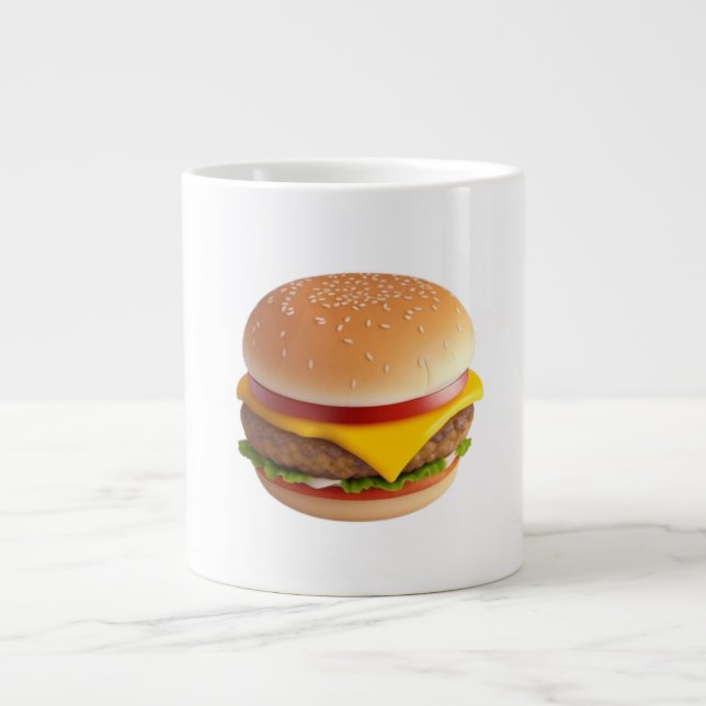 Illustration av Cute Cheeseburger Jumbo Mugg (Framsidan)