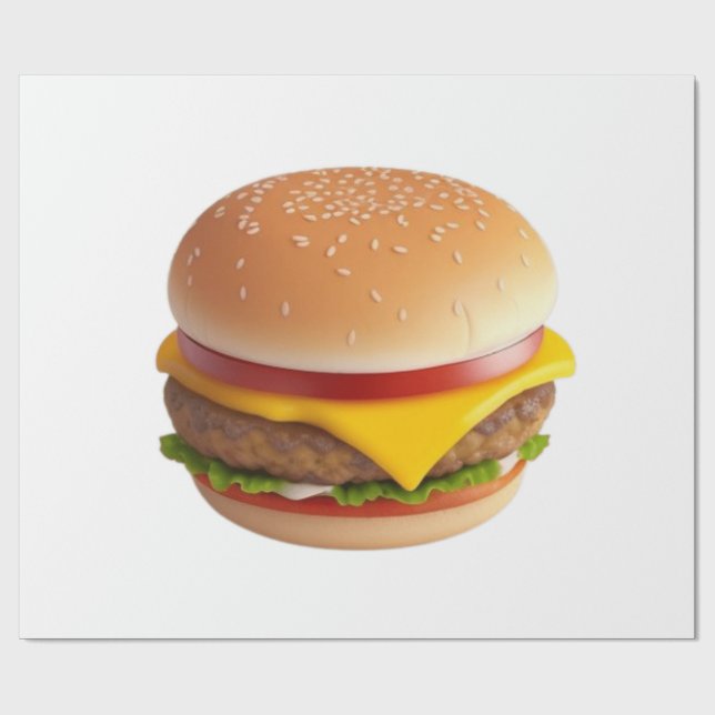 Illustration av Cute Cheeseburger Presentpapper (Platt)