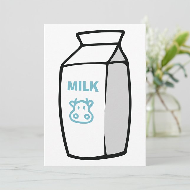 Illustration av Cute Dairy Cow Tecknad Mjölk-karto Inbjudningar (Skapare uppladdad)
