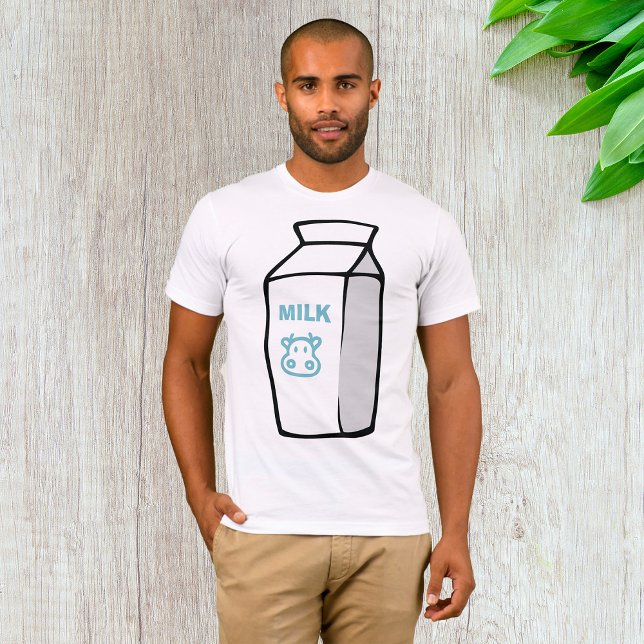 Illustration av Cute Dairy Cow Tecknad Mjölk-karto T Shirt (Skapare uppladdad)