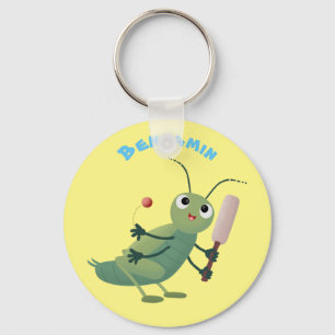 illustration av Cute grönt cricket-insektens teck Nyckelring