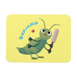 illustration av Cute grönt cricket-insektens teckn Magnet