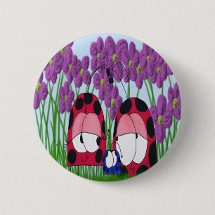 Illustration av Cute Ladybug-familjen Knapp