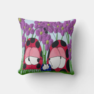Illustration av Cute Ladybug-familjen Kudde