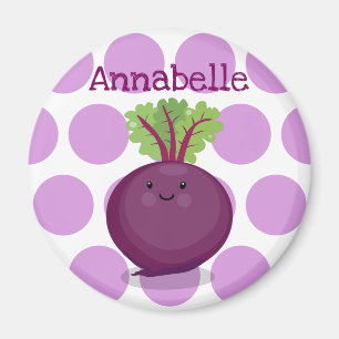 illustration av Cute lycklig lila-tecknaden för so Magnet