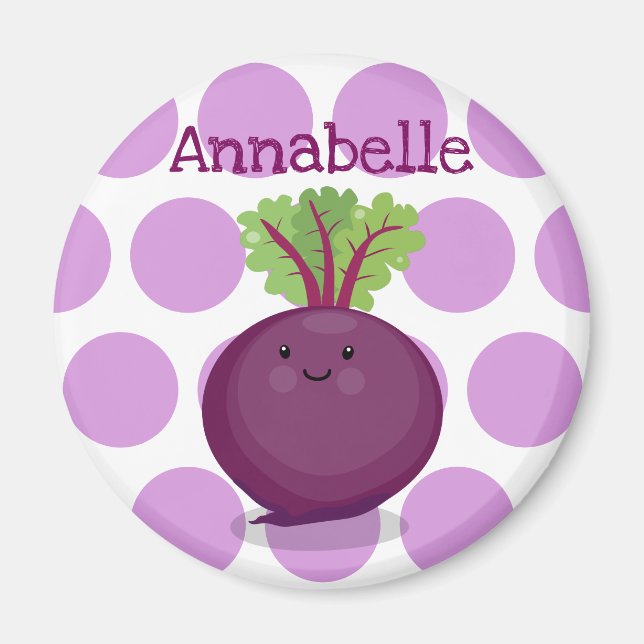illustration av Cute lycklig lila-tecknaden för so Magnet (Framsidan)
